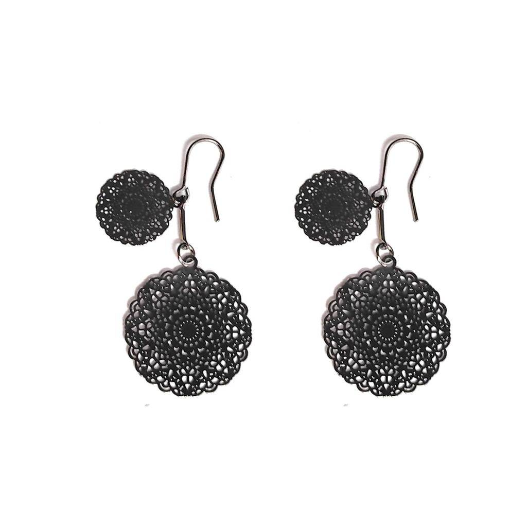 Chinese Retro Ruyi Tear Drop Earrings: Lucky Floral Lightweight Luxury Round Dangle