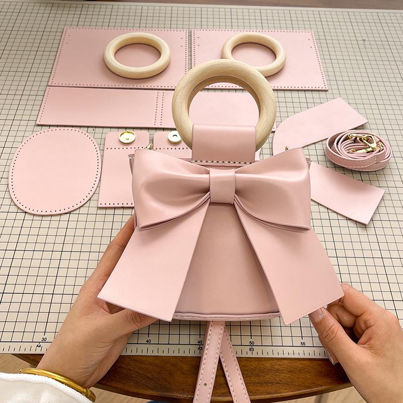 

2022 Набор для плетеной сумки-ведра ручной работы DIY с бантом - Сумка, через плечо или кроссбоди