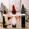 Whimsical Red Yellow And Black Sequin Hat Wine Bottle Ensembles With Antlers For Festive Christmas Decor