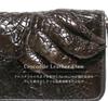 Bercute Brown Crocodile Long Wallet for Authentic Enamel Crocodile Large Genuine Round Large Popular Men, Leather, Wallet, Leather, Zipper, Slim,