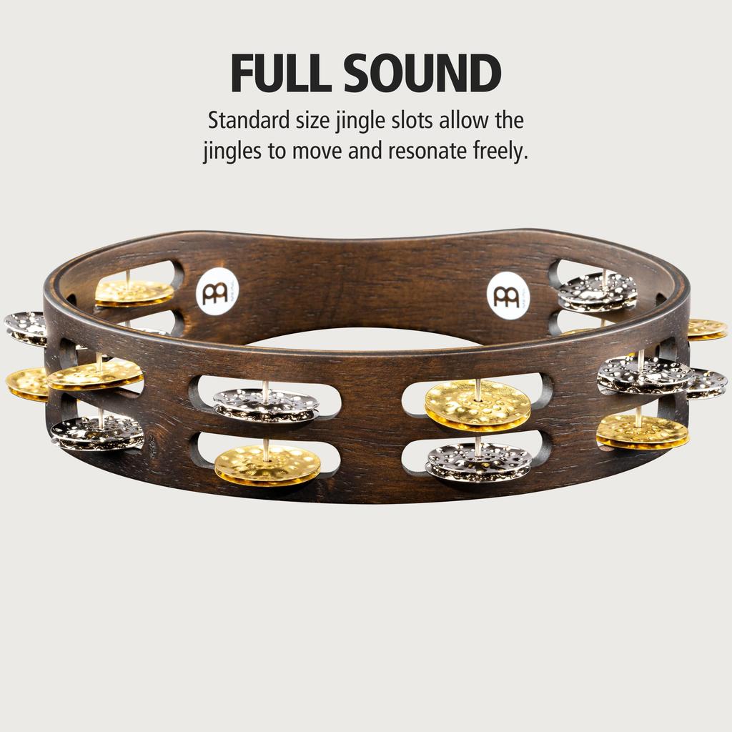 MEINL Percussion Vintage Wood Tambourine Jingles Dual-Alloy TA2VM-WB []