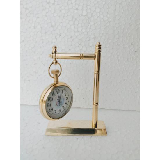 Antique brass nautical table clock for office, collectible unique desk timepiece, unique shelf decor timekeeper for hotel