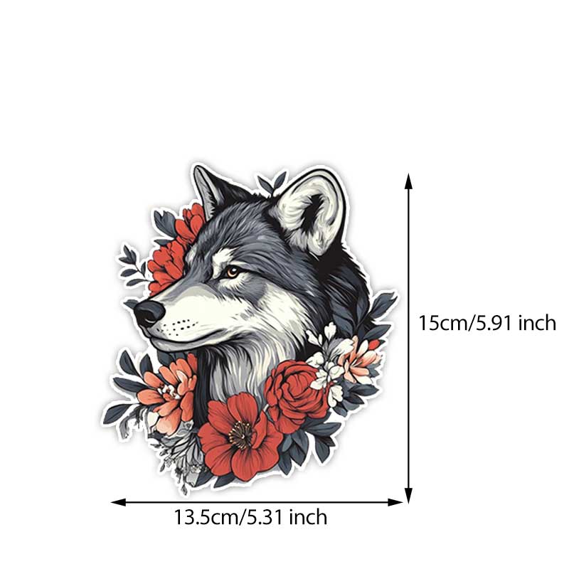 

Car Stickers Flower Wolf Waterproof Vinyl Decals Auto Body Window Bumper Decor Motorcycle Helmet Stickers TM312 B-15cm Longest Side
