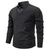 Autumn Winter Mens Long Sleeve Lapel Pullovers Fake Two-Piece Warm Knit Sweater