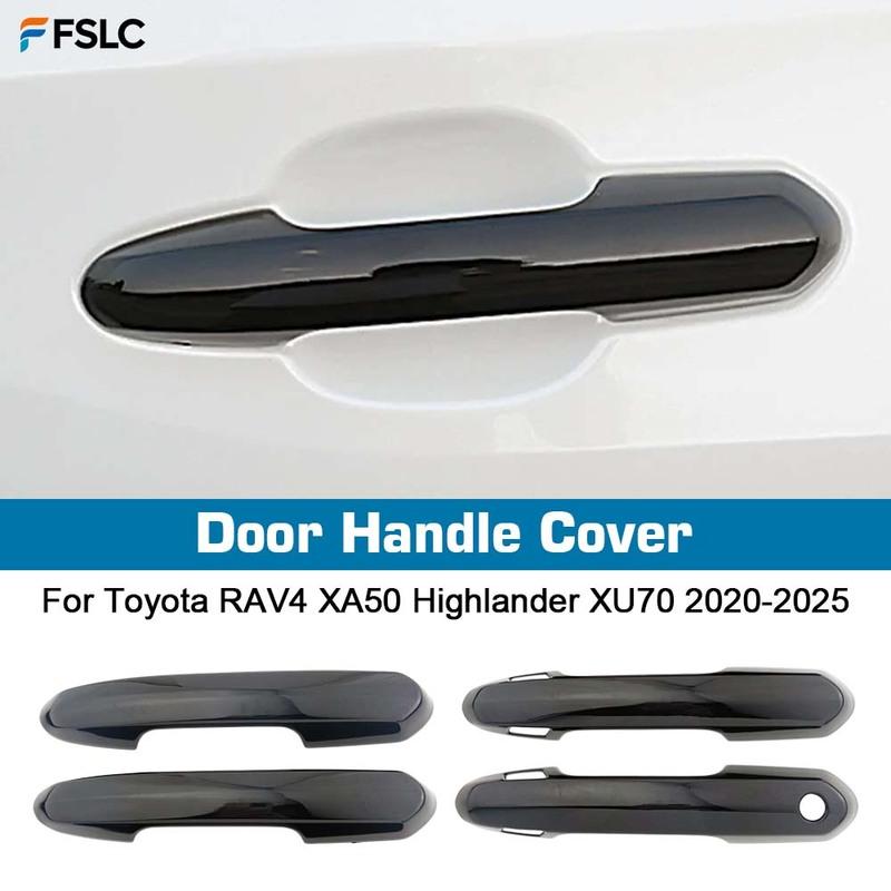 Car Upgrade Decoration Glossy Black Door Handle Cover For Toyota RAV4 XA50 Highlander XU70 -2025 Cars Accessories