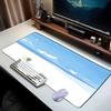 Landschaftskunst Illustration Großes Mauspadd XXL Blauer Himmel Wolke Schreibtischmatte Rutschfeste Gummi Gaming-Tastaturmatte Computer-Schreibtischunterlage
