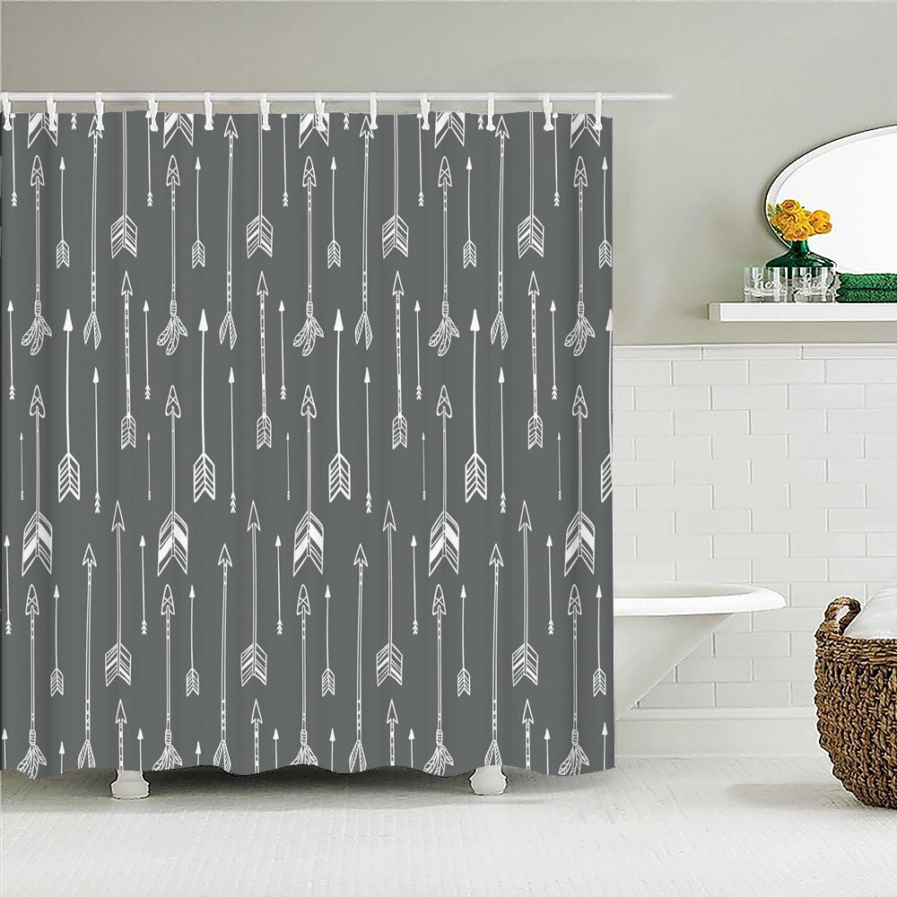 Geometrisches Muster Druck Duschvorhang Badezimmer 3D Wasserdicht Stoff Duschvorhänge Groß 180X200cm Für Badezimmer Vorhang