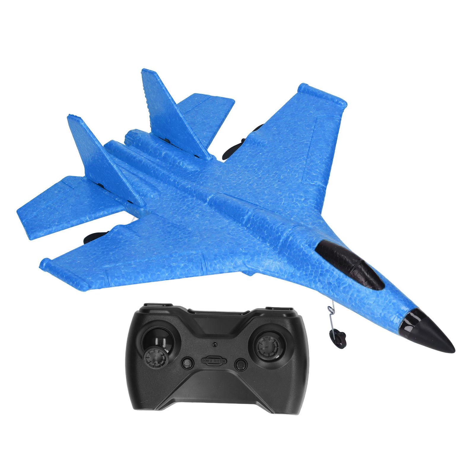 

Радіокерована планерна модель літака Водонепроникна Стійка до падінь Двигун-двійник Літак-винищувач з дистанційним керуванням зі світлодіодними кольоровими світловими смугами Синій синій