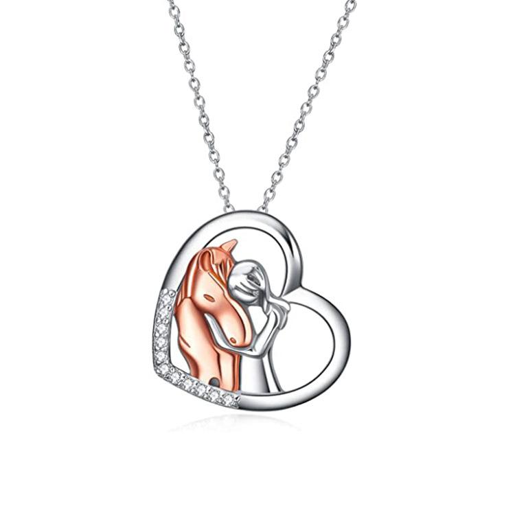 

Stylish Pendant Heart Necklace In Rose Gold Color With Unique Animal Design All For Rose Gold Necklace