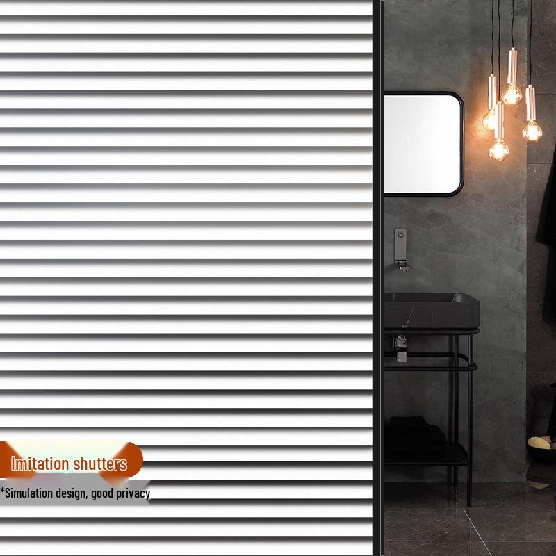 Frosted Privacy Window Film: Light-Blocking, Sun-Protection, Venetian Blind Design