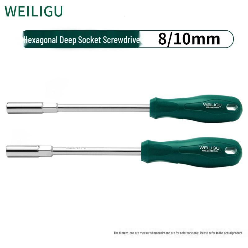 Extended Hex Socket Screwdriver Bit with CRV Head for Nuts & Bolts