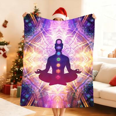 Lotus Seven Chakra Yoga Meditation Blanket Soft Throw Blanket for Home Bedroom Bed Sofa Picnic Travel Office Cover Blanket Gift