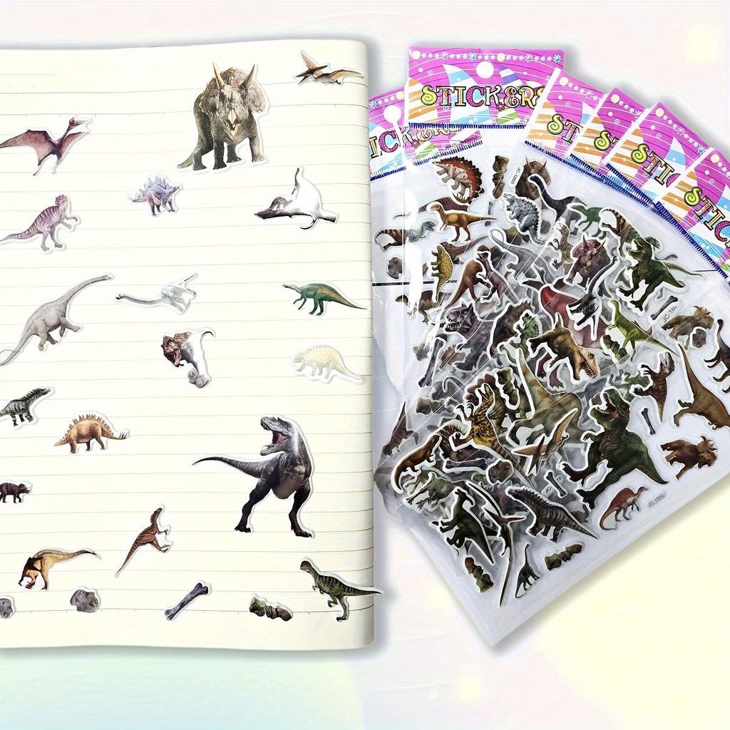 10pcs Dinosaur Stickers 3D Dino Puffy Stickers for Jurassic Theme Favors Reward More Puffy Stickers ZSY