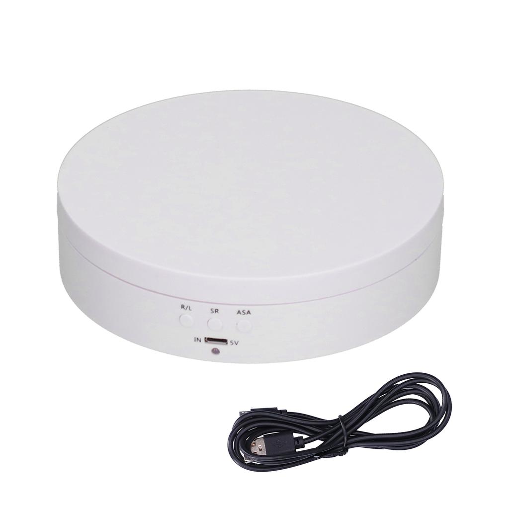 Rotating Display Stand Pluggable USB Automatic Jewelry Turntable Holder Tray for Ornaments 5V Input