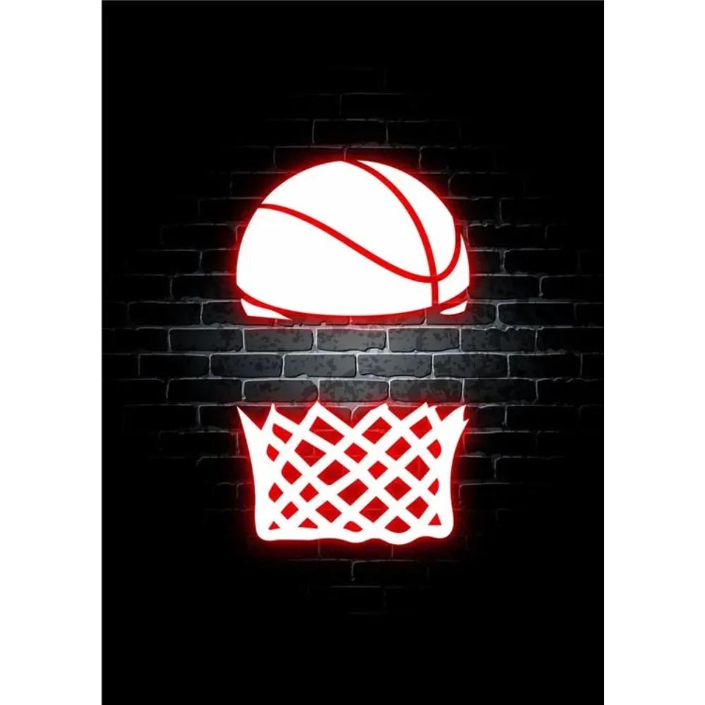 Basketball Posters And Prints Wall Art Neon Light Canvas Painting Modern Murals Teenage Boy Room Decoration Pictures