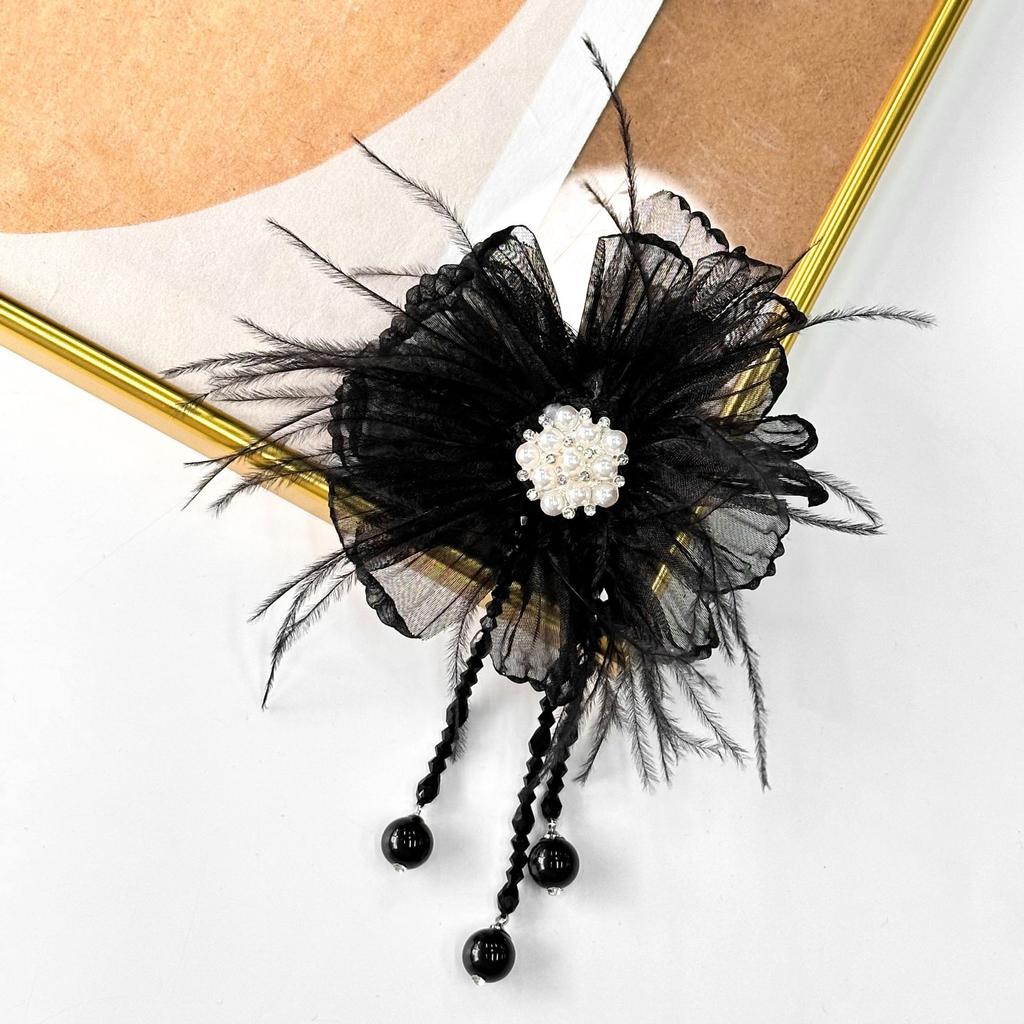 Beautiful Multi-Color Handmade Feathers Three-Dimensional Flower Corsage Clothing Hairpin Headgear Clothing Accessories