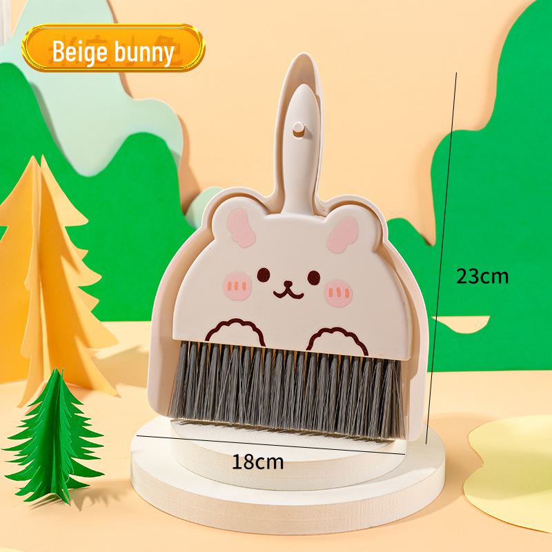 

Мини-набор настольных щеток с совком для детей и студентов, идеально подходит для парт и столов. bunny бежевый