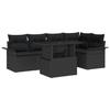 VidaXL Ensemble de canapé de jardin 6 pièces avec coussins noir poly rattan 3348289