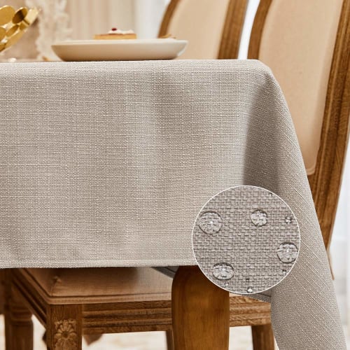 BALCONY & FALCON Tablecloth, Thick, Luxurious, Stylish, Water-Repellent, 120*160cm, Rectangular, Linen-Based, Solid Color, Waterproof, Stain-Resistant