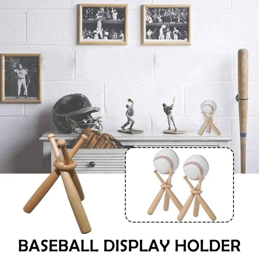 Wooden Baseball Bats Holder Bats Shape Baseball Support Bracket Baseball Display Stand  Golf Tennis