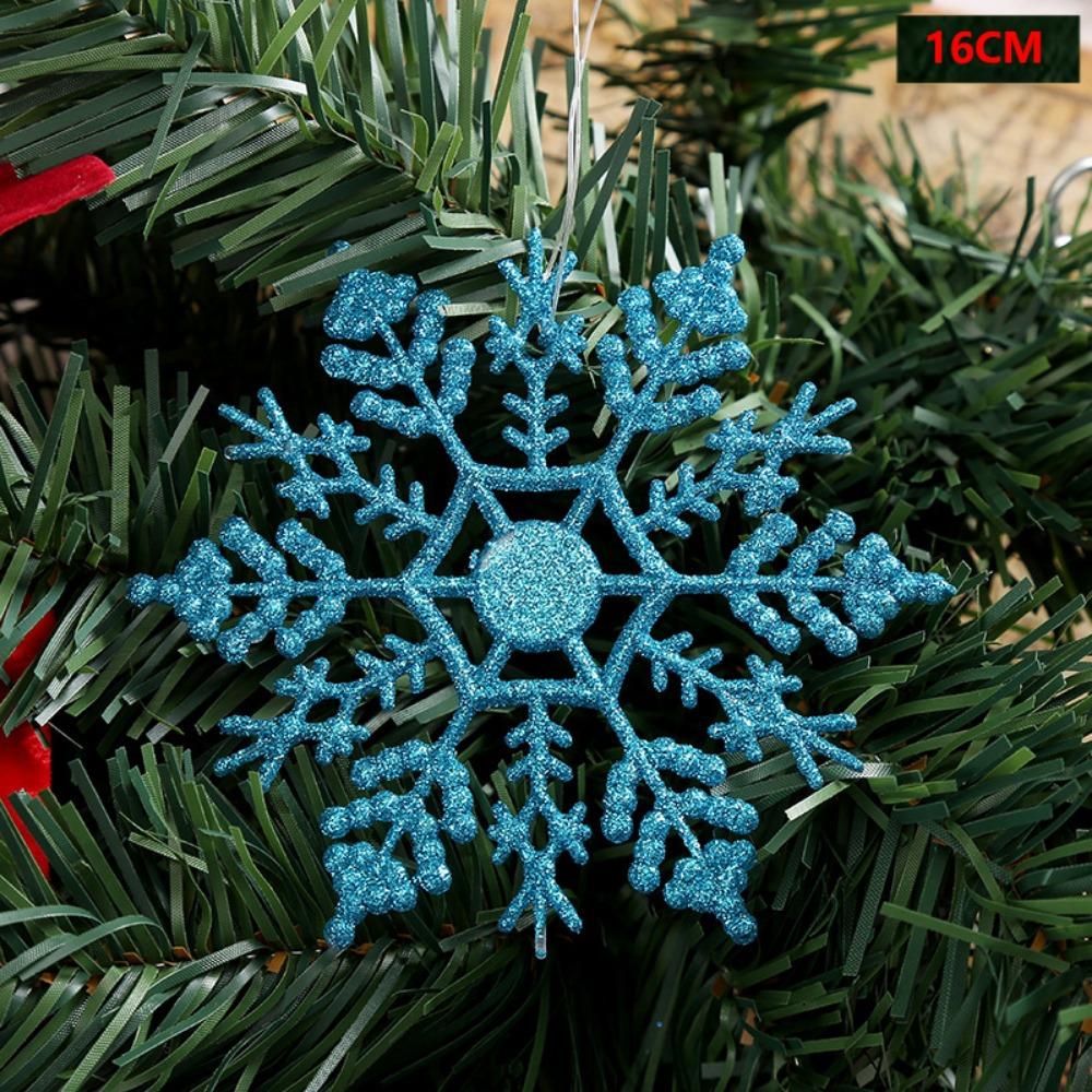 12Pcs Plastic&Glitter White Christmas Tree Decor for Xmas Charming