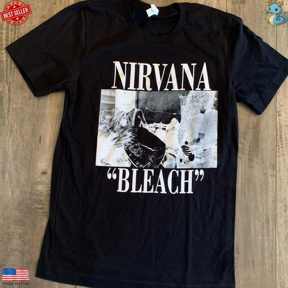 Nirvana Bleach T Shirt 90s Grunge Rock Band Tee Vintage Inspired Graphic Unisex T-Shirt S