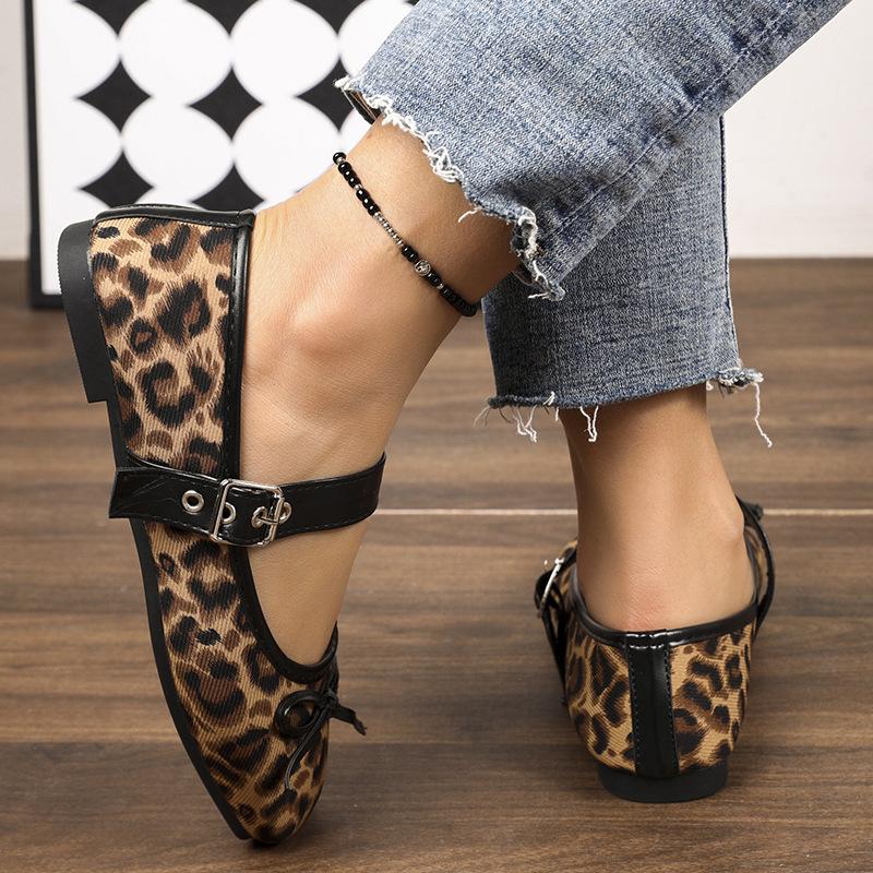 Nowe Damskie Buty Płaskie z Paskiem i Klamrą oraz Kokardą, Damskie Płaskie Buty Baleriny Casual Oddychające do Pracy