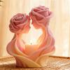 Easy Releases Flexible Silicone Rose Couple Mold for Scented Candle Soap Making Multipurpose Food Grade Crafting Use