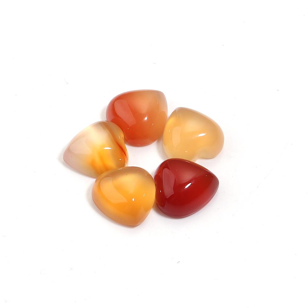 5pcs/lot 10mm 25mm Natural Stone Cabochon Agate Tiger Eye Opal Heart Shape Cabochon Beads For DIY Charms Ring Necklace Accessory