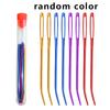 Yarn Needles with Storage Tube, Big Eye Knitting Needles, Random Color Curved Aluminum Sweater Needle-wool Thread Threading Machine Sweater Stitching