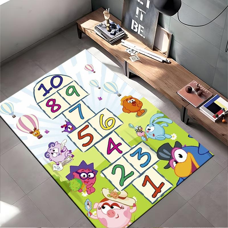 Colorful Cartoon Hopscotch Game for Kids, Non-slip rug suitable for living room and bedroom sofas