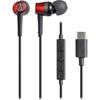 Audio-Technica ATH-CKD3C RD Earphones with Mic USB Type-C Wired 1.2m Canal Type Telework Telecomm...
