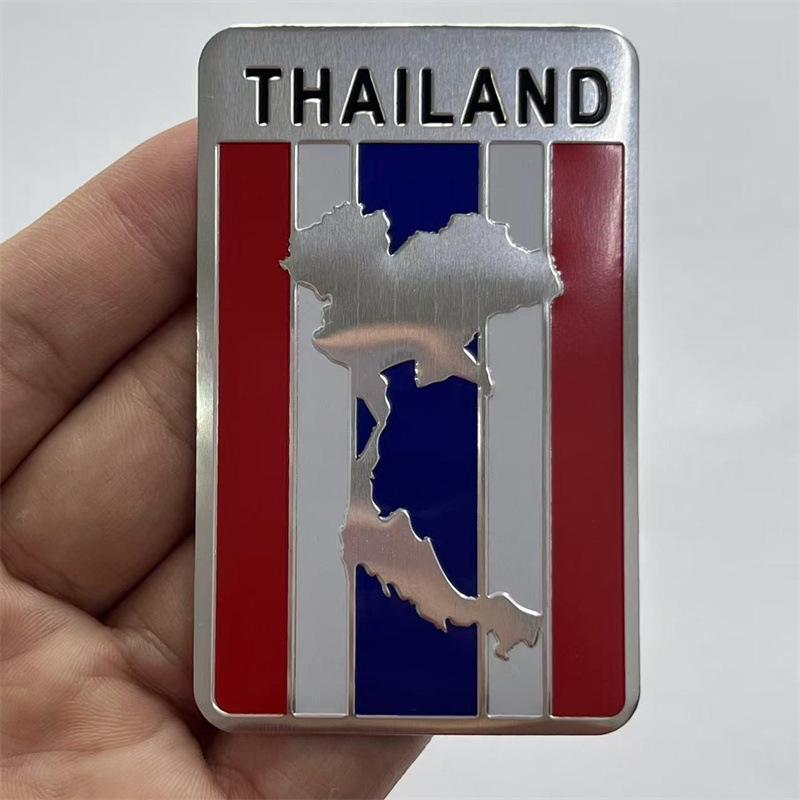 Thailand Flag Aluminum Car Stickers & Badges for Fender and Side Decoration