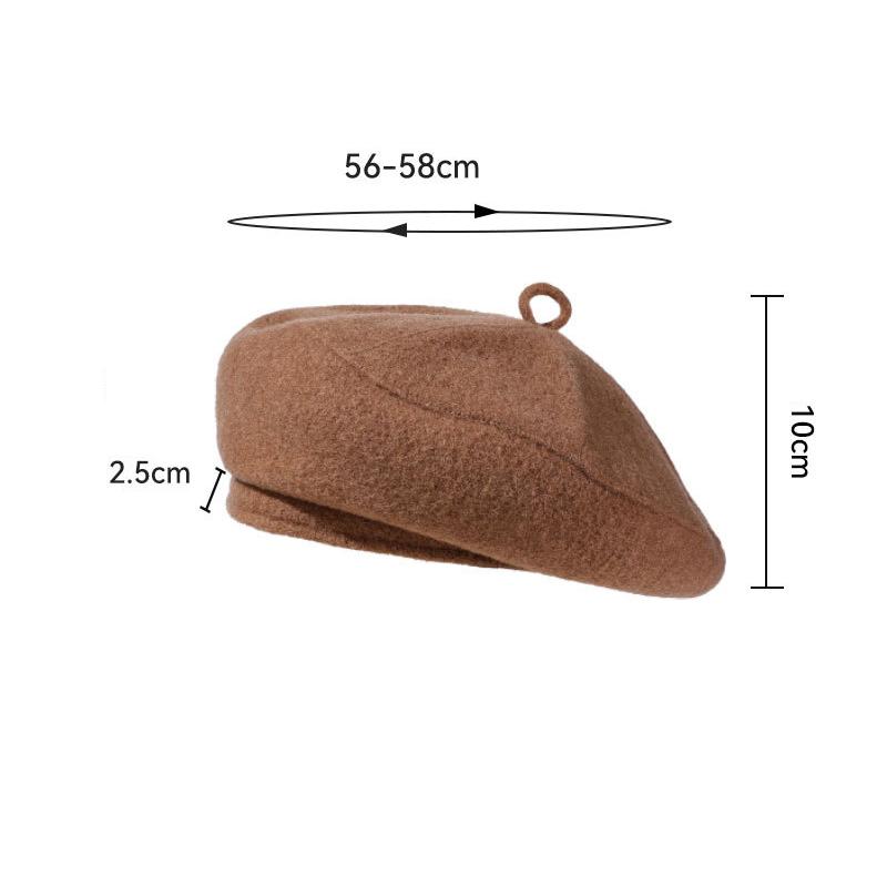 Beret wełniany damski jesienno-zimowy kapelusz malarza
