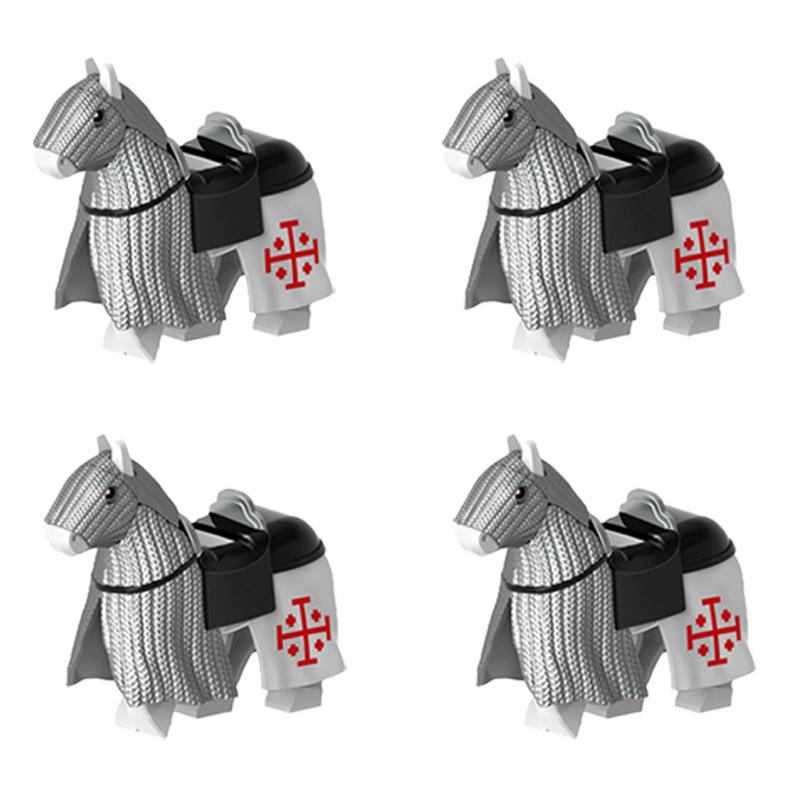 MOC Medieval Military Building Blocks Cavalry Regiment Knight Horse Animal Accessories Set Mini Bricks Buy Goods Boy Toy Gift