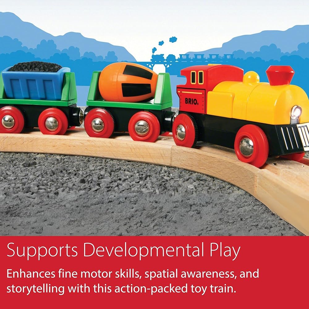 BRIO Battery Powered Action Train 33319 Wooden Toy for Ages 3 and Up Educational Gift for Birthdays and Christmas