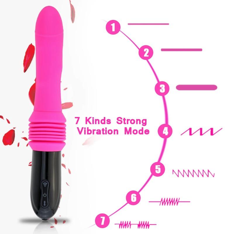 Teleskop-Vibrator, automatisches Auf-Ab-Massagegerät, G-Punkt-Stoßmassagegerät, einziehbare Muschi-Vibration, großes Sexspielzeug für Frauen