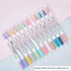 6 Bucăți/Kit Kit Pixuri Highlighter cu Puncte Culoare Deschisă Vârf Dublu Marker Puncte Fine pentru Desen Pictură Materiale Școlare de Birou