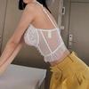 French Embroidery Lace Women's Bra Top Sweet Female Wedding White Bralette Vest Sexy Corset Bras Comfortable Intimates