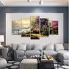 5 Panels Landscape Sea House Olejomaľba na plátne Plagáty a obrazy Nástenné umelecké obrazy Living Room Home Decor Bez rámu