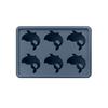 Silicone Ice Tray with Lid Dolphin-Shaped Ice Mold 6-Cavity BPA-Free Easy Release Ice Cube Maker for Cocktails