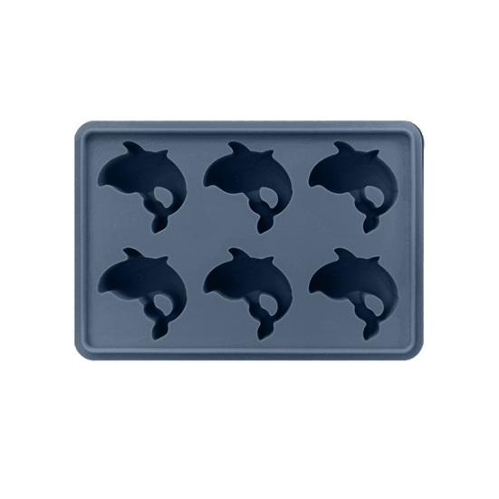 Silicone Ice Tray with Lid Dolphin-Shaped Ice Mold 6-Cavity BPA-Free Easy Release Ice Cube Maker for Cocktails