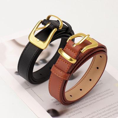 Korean-Style Womens Belt: Casual & Simple, High-End Pin Buckle, Perfect for Students & Jeans.