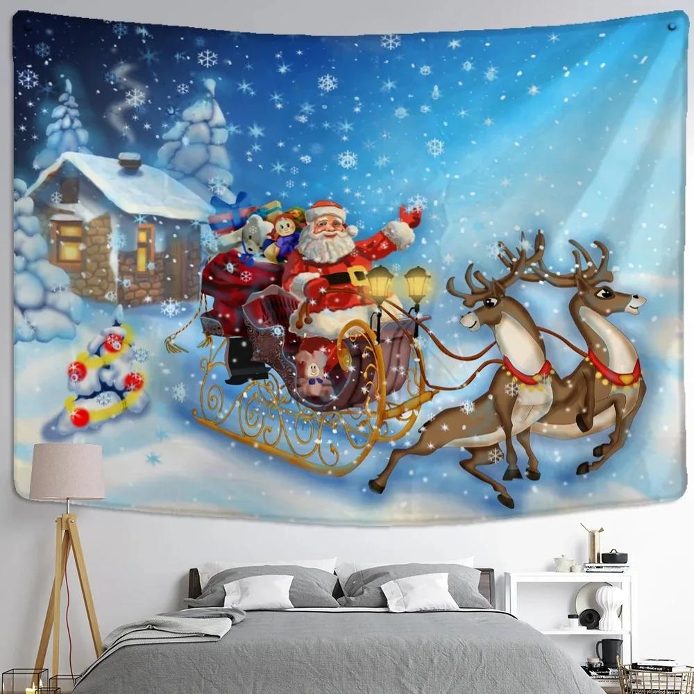 Christmas Snow Pattern Decorative Tapestry Home Living Room Bedroom Wall Decor