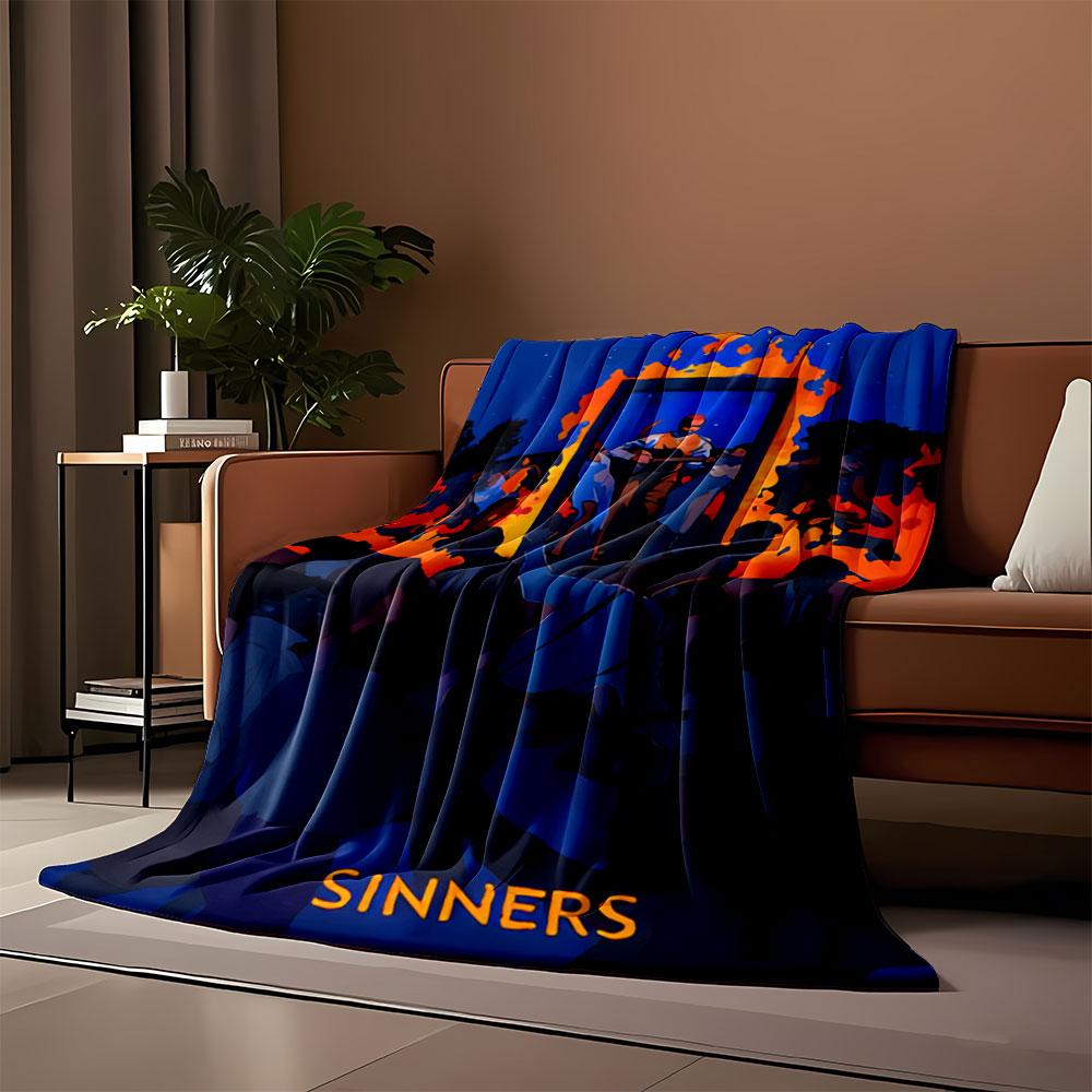 A fiery portal surrounded by dancing figures with vivid colors. for all seasons blanket lunch break throw gift