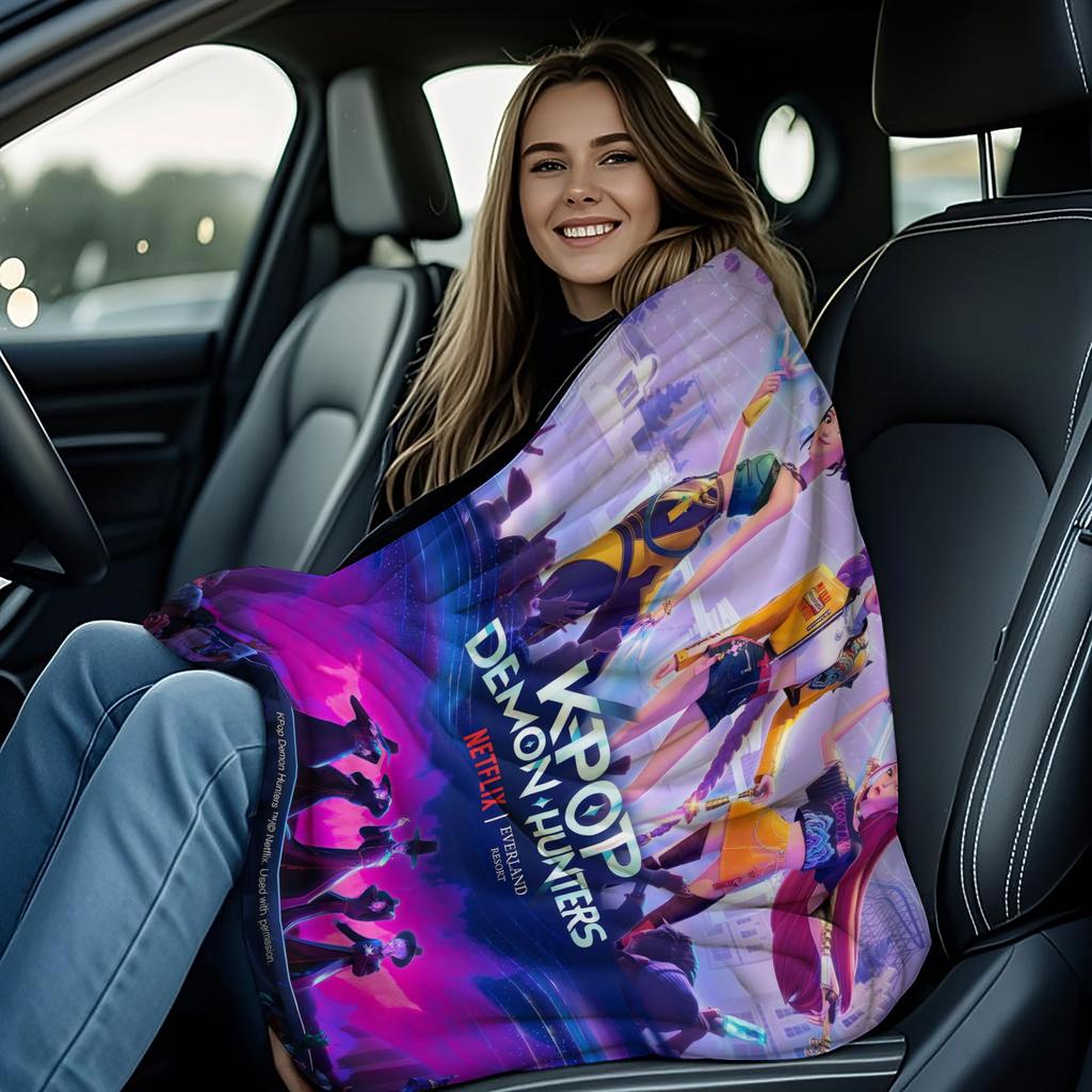 K-Pop Huntrix&Saja Boys Stage-style Blanket Hot Anime Soft Warm Flannel Throw Fan Gift for Living Room Sofa Bed Cover Camping