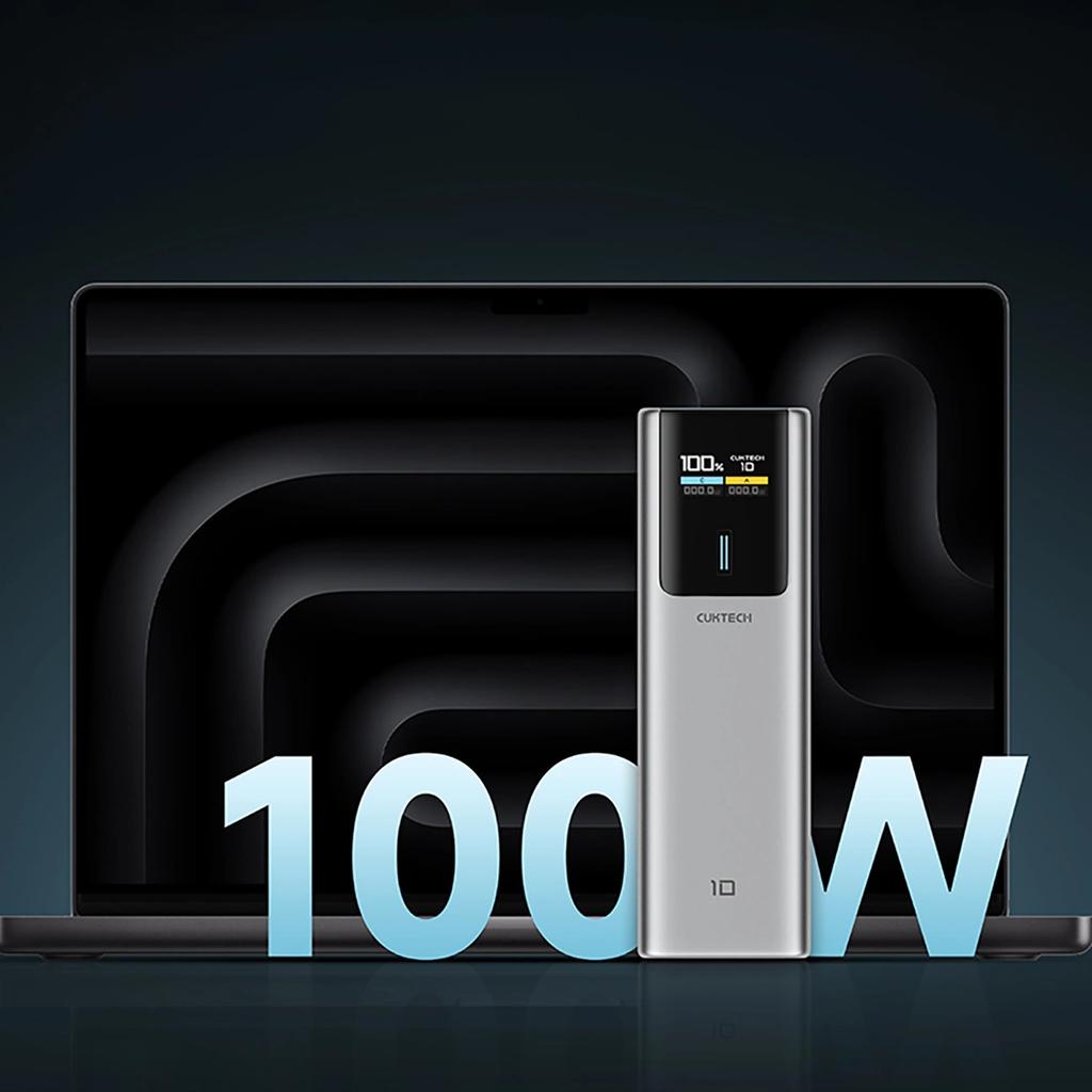 Powerbank Cuktech Ckpb100Pglbl 150W 10000Mah Usb-C Usb-A - Szary