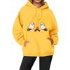 Women's Casual Fashion Solid Color Rugby Print Long Sleeve Hooded Sweatshirt Top