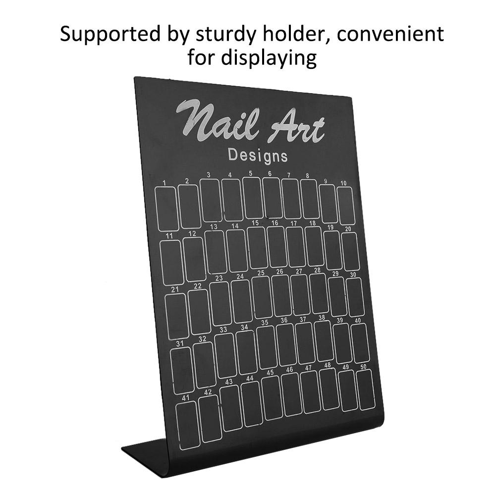 50Pcs Nail Art False Tips Chart Display Board Nailtips Polish Gel Color Card (White)