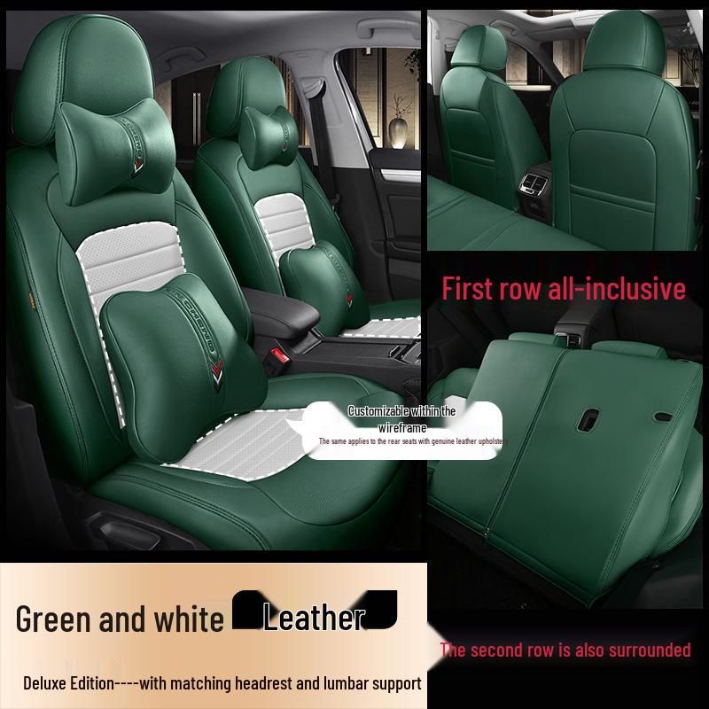 Custom Lingdu Car Seat Cover - All-Season, Wear-Resistant Leather, Full Wrap for Five-Seater.